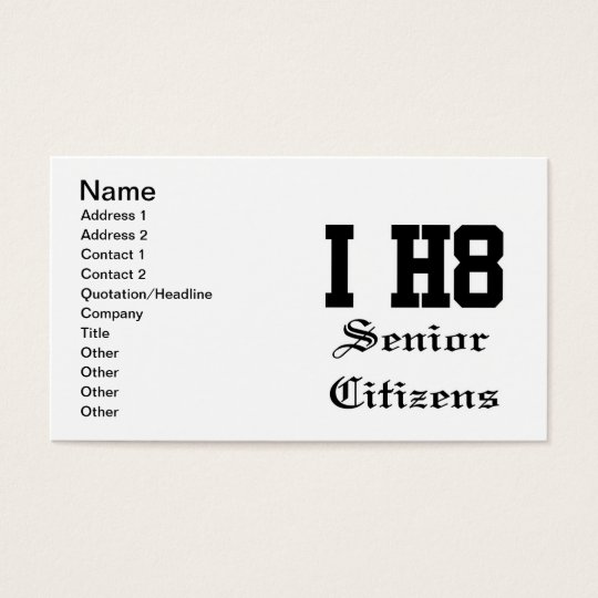 senior citizens business card