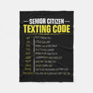 Senior Citizen's Texting Code Fathers Day For Gran Fleece Blanket