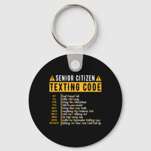 Senior Citizen's Texting Code Vintage Grandpa Gift Keychain
