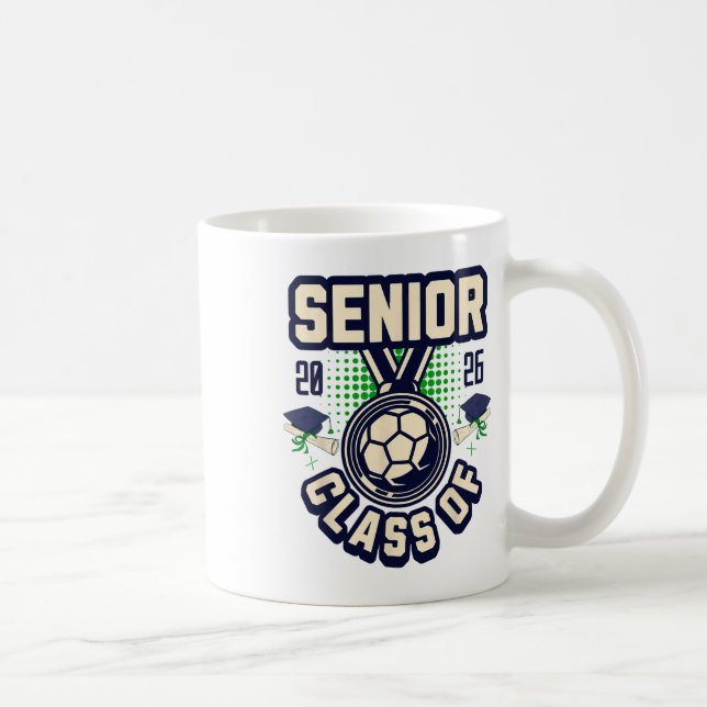 Senior Cl Of 2026 Graduation 2026 School Soccer Pl Coffee Mug (Right)