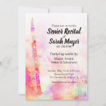 Senior Clarinet Recital Colorful Watercolor Design Invitation