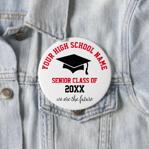 Senior Class 20XX Round Button, Huge, 4 Inch Button