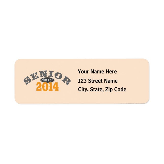 Senior Class of 2014 Label (Front)
