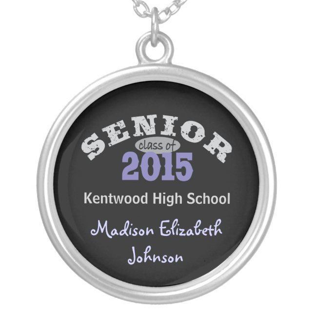 Senior Class of 2015 Silver Plated Necklace (Front)