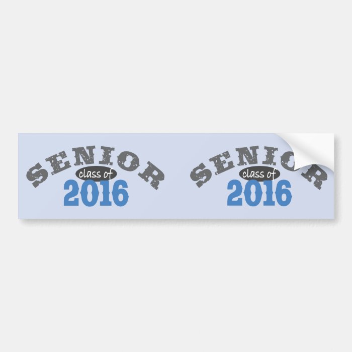 Senior Class of 2016 Blue Bumper Stickers