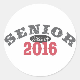 Senior Class of 2016 Red Classic Round Sticker