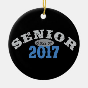 Senior Class of 2017 Blue Ceramic Ornament