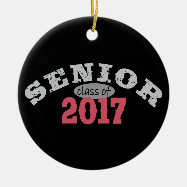Senior Class of 2017 Red Ceramic Ornament (Front)