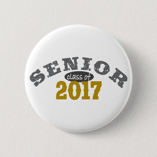 Senior Class of 2017 Yellow Gold Button (Front)