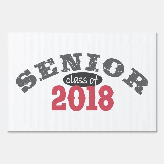 Senior Class of 2018 Red Yard Sign (Front)