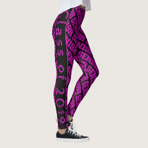 Senior Class of 2019 Hot Pink Typography SEN19R Leggings