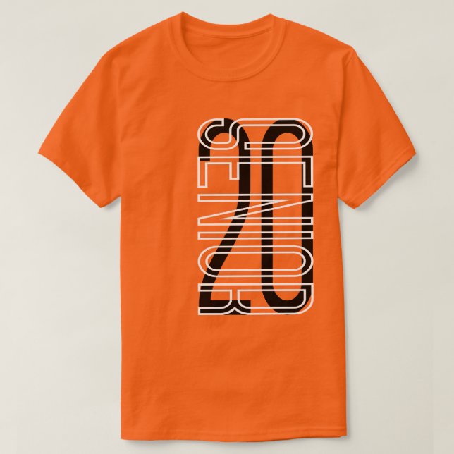 Senior Class of 2020 Logo Modern Black and White T-Shirt (Design Front)