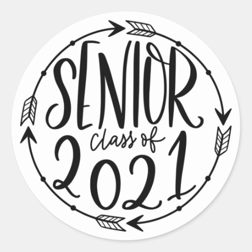 Senior Class Of 2021 Classic Round Sticker