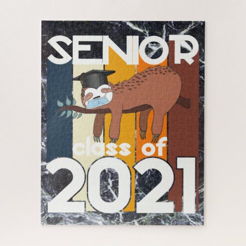 Senior Class of 2021 Sloth Quarantine Graduation Jigsaw Puzzle