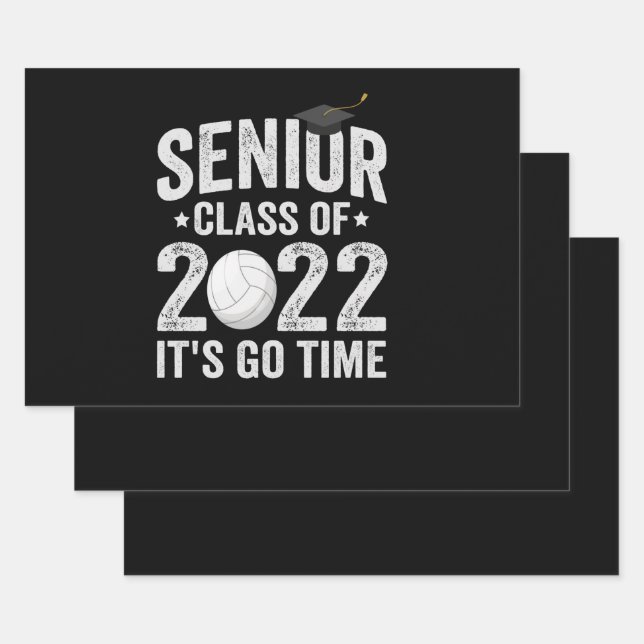 Senior Class of 2022 It's Go Time Funny Volleyball Wrapping Paper Sheets (Set)