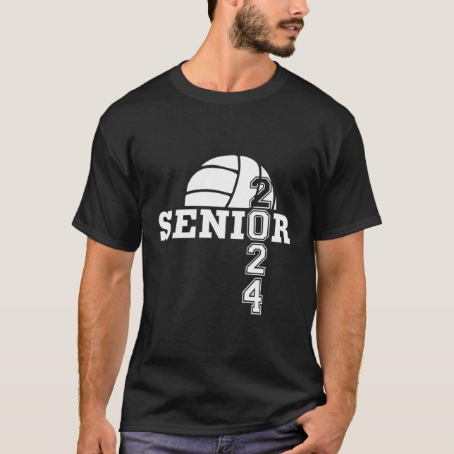 Senior Class Of 2024 Volleyball Seniors School Gra T-Shirt (Front)