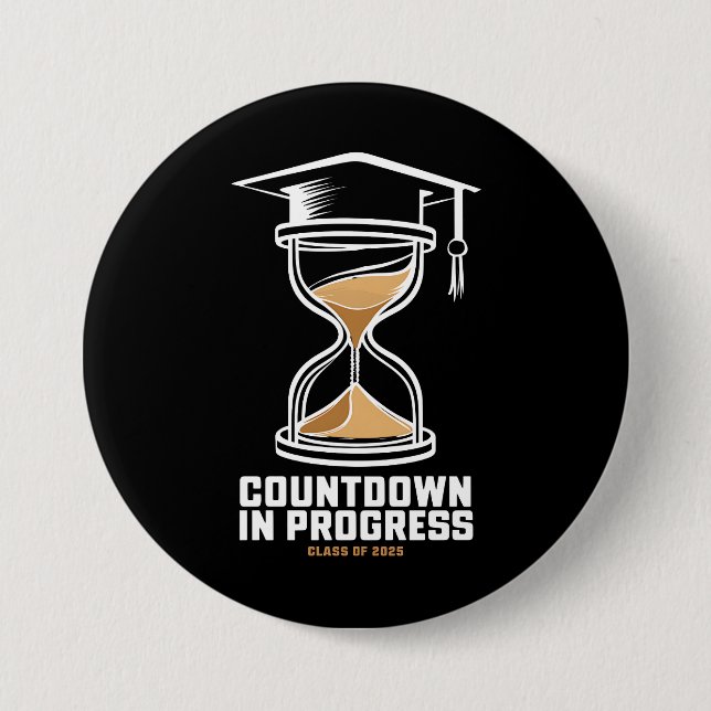 Senior Class Of 2025 Countdown to Graduation Gift Button (Front)
