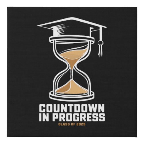 Senior Class Of 2025 Countdown to Graduation Gift Faux Canvas Print