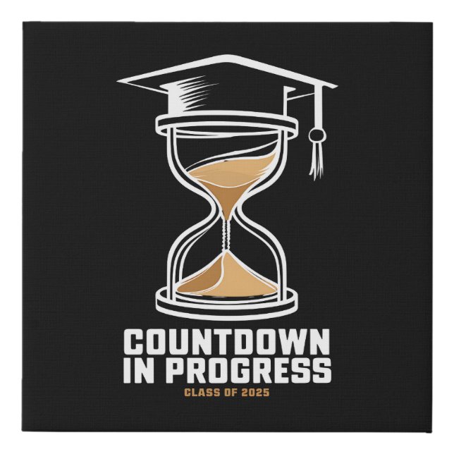 Senior Class Of 2025 Countdown to Graduation Gift Faux Canvas Print (Front)