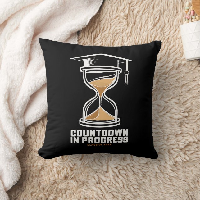 Senior Class Of 2025 Countdown to Graduation Gift Throw Pillow (Blanket)