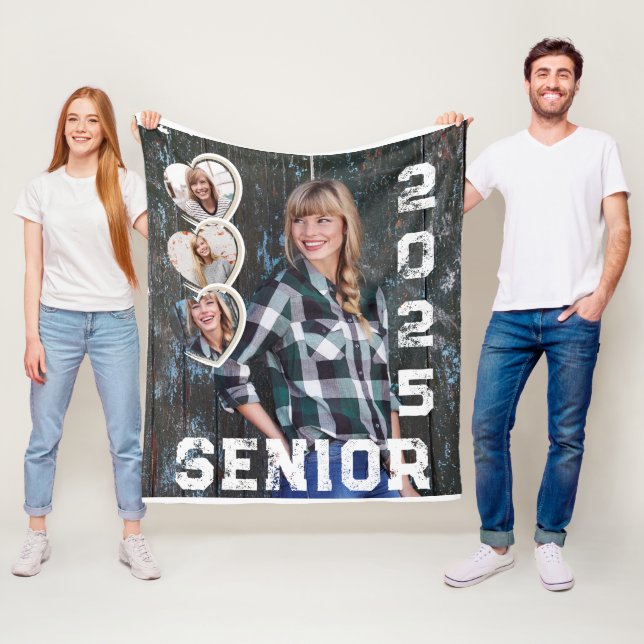 Senior Class of 2025 Graduation Photo Keepsake Fleece Blanket (In Situ)