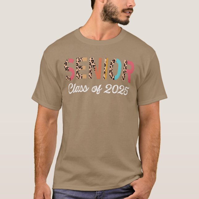Senior Class Of 2025 Leopard Seniors T-Shirt (Front)