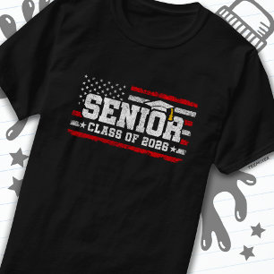 Senior Class of 2026 American Flag Graduation T-Shirt