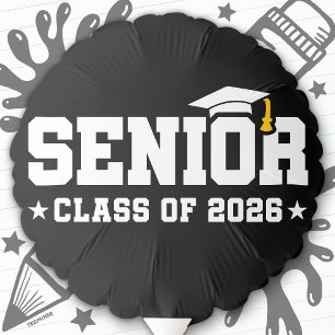 Senior Class of 2026 Bold Graduation Typography Balloon