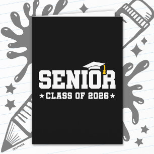 Senior Class of 2026 Bold Graduation Typography Card