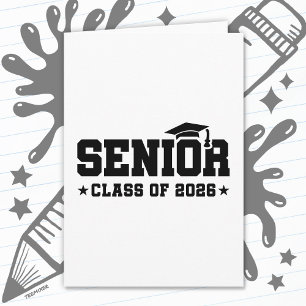 Senior Class of 2026 Bold Graduation Typography Card