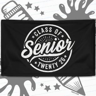 Senior Class of 2026 Cool Vintage Badge Graduation Banner
