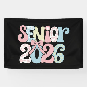 Senior Class Of 2026 Floral Bow Graduation 26 Grad Banner