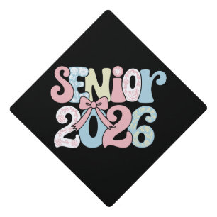 Senior Class Of 2026 Floral Bow Graduation 26 Grad Cap Topper