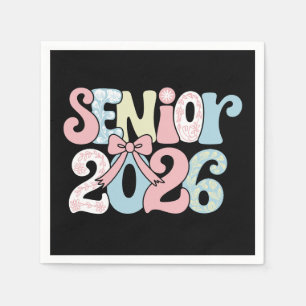 Senior Class Of 2026 Floral Bow Graduation 26 Grad Napkins