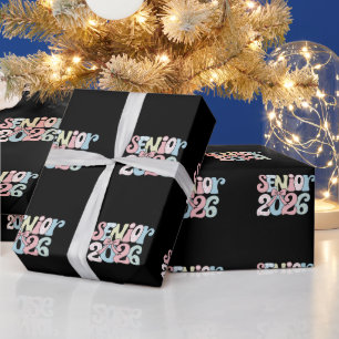 Senior Class Of 2026 Floral Bow Graduation 26 Grad Wrapping Paper