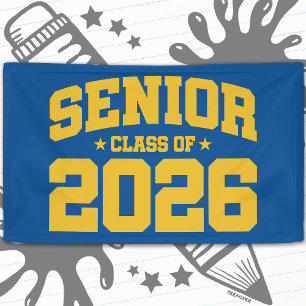 Senior Class of 2026 Gold Graduation Bold Minimal Banner