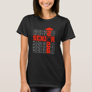 Senior Class Of 2026 Graduation 2026 Red Football T-Shirt