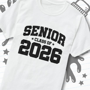 Senior Class of 2026 Graduation Bold Typography T-Shirt