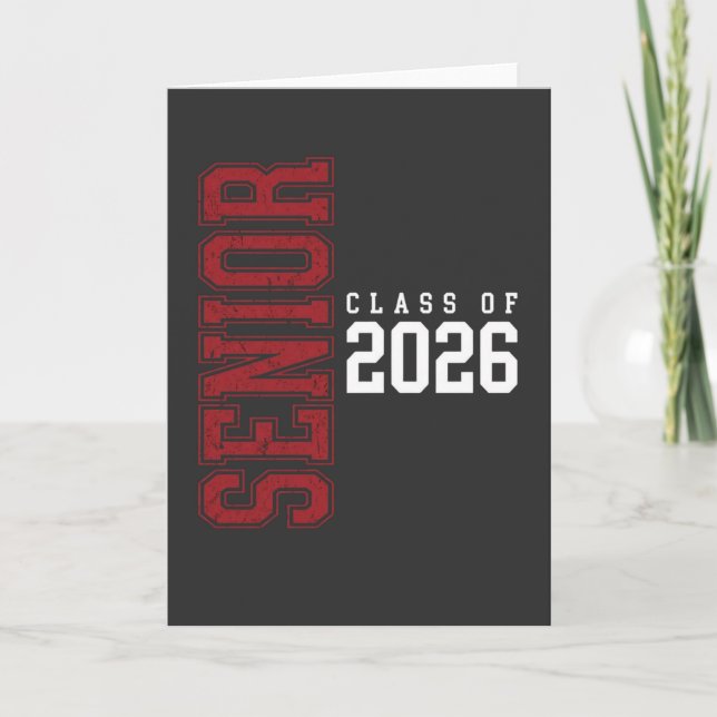 Senior Class of 2026 Graduation Gift for Seniors Card (Front)