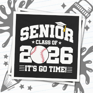 Senior Class of 2026 It’s Go Time Baseball Grad Napkins