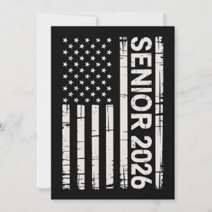 Senior Class Of 2026 Patriotic American USA Flag Invitation