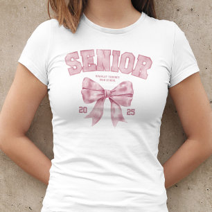 Senior Class of 2026 Pink Bow Graduation Year T-Shirt