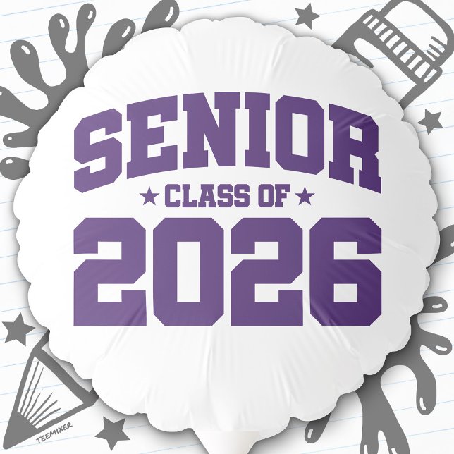 Senior Class of 2026 Purple Varsity Graduation Balloon (Creator Uploaded)