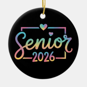 Senior Class Of 2026 Tie Dye Graduation 26 Grad Ceramic Ornament