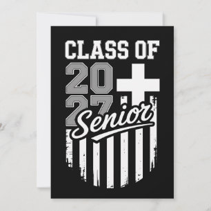 Senior Class Of 2027 Christian American Flag Grad Invitation