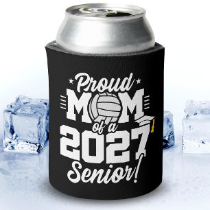 Senior Class of 2027 Graduate Volleyball Proud Mom Can Cooler