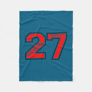 Senior class of 2027 red senior 27 left chest gift fleece blanket