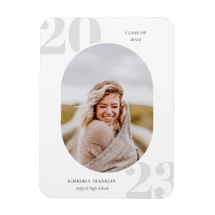 Senior Class Rounded Photo Frame Graduation Magnet