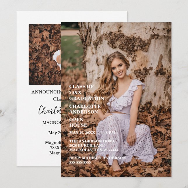 Senior Congratulations Graduate Photo Invitation (Front/Back)