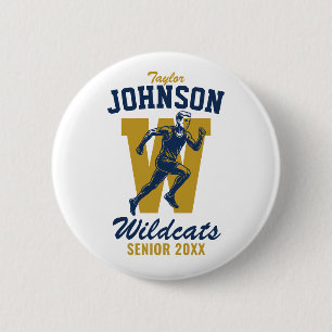 Senior Cross Country School Sports Marathon Runner Button
